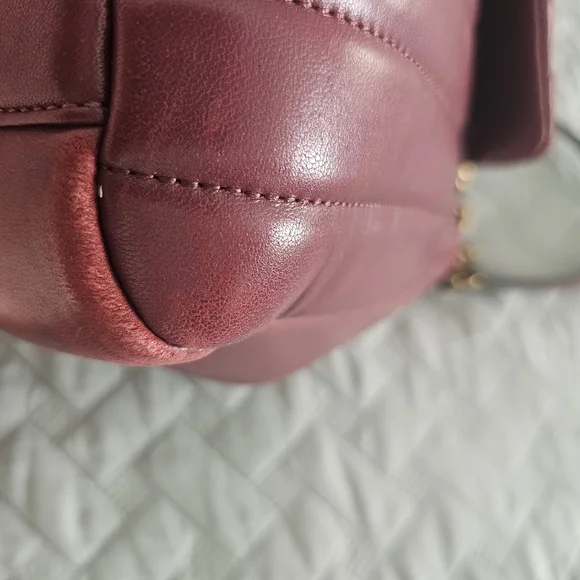 Henri Bendel Burgundy Purple Zip Tote Bag
